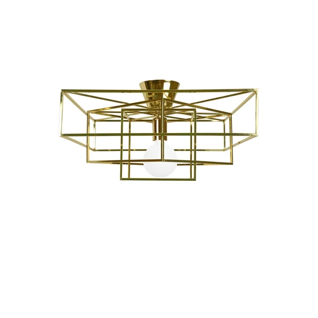 Globen Lighting Cube Deckenleuchte Messing