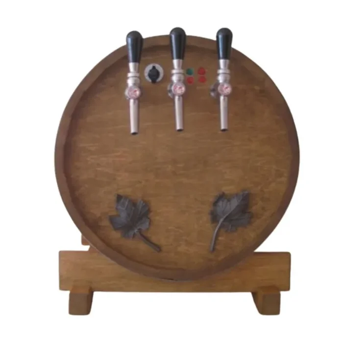 Glühweinzapfanlage im Holzfass mit integriertem Luftkompressor 3-leitig 3 kW (35 l/h)