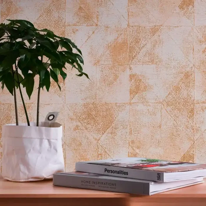 Grafik-Tapete Gold Weiß – Strukturtapete Metallic-Effekt – Vliestapete Wohnzimmer Büro