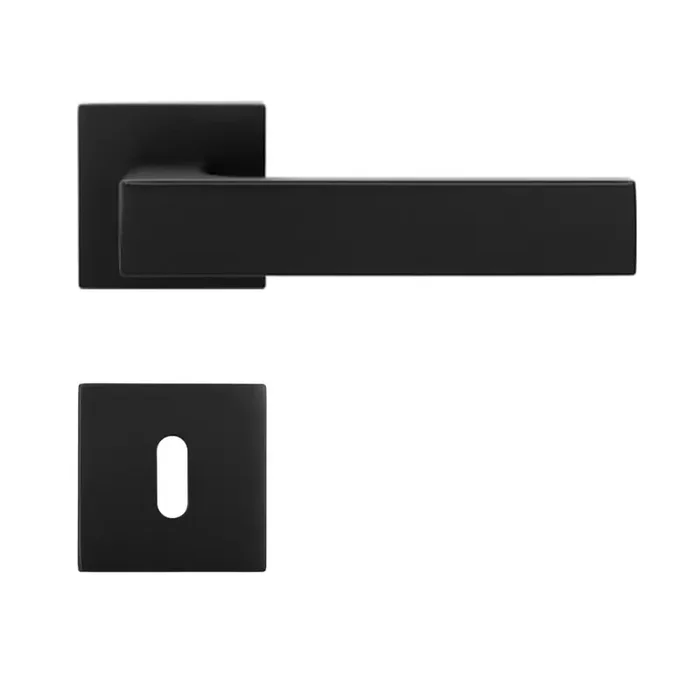 Griffwelt Türgriffgarnitur Design Lucca Square Tiefschwarz