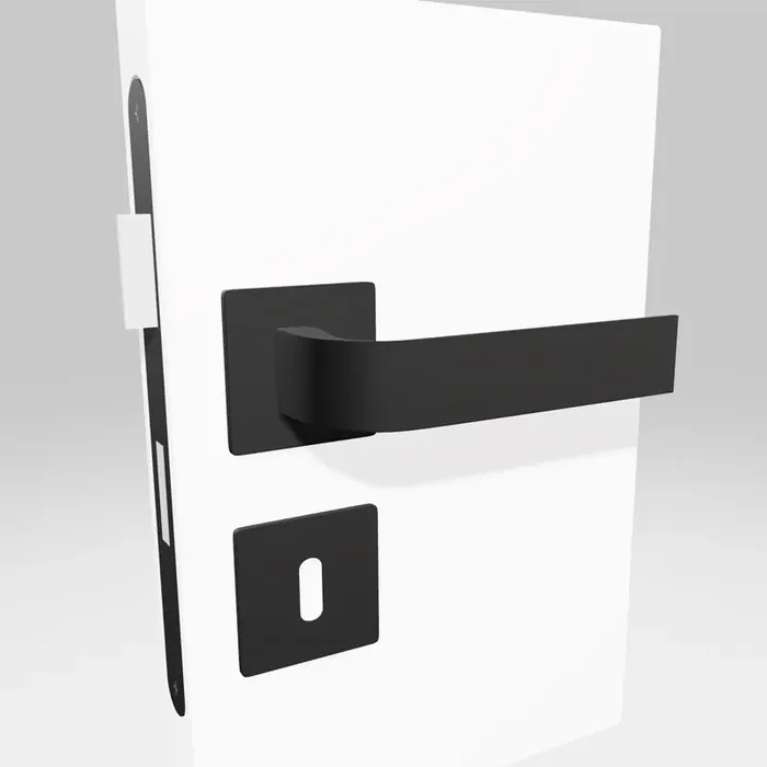 Griffwelt Türgriffgarnitur Piatto Amalfi Flat Square Tiefschwarz