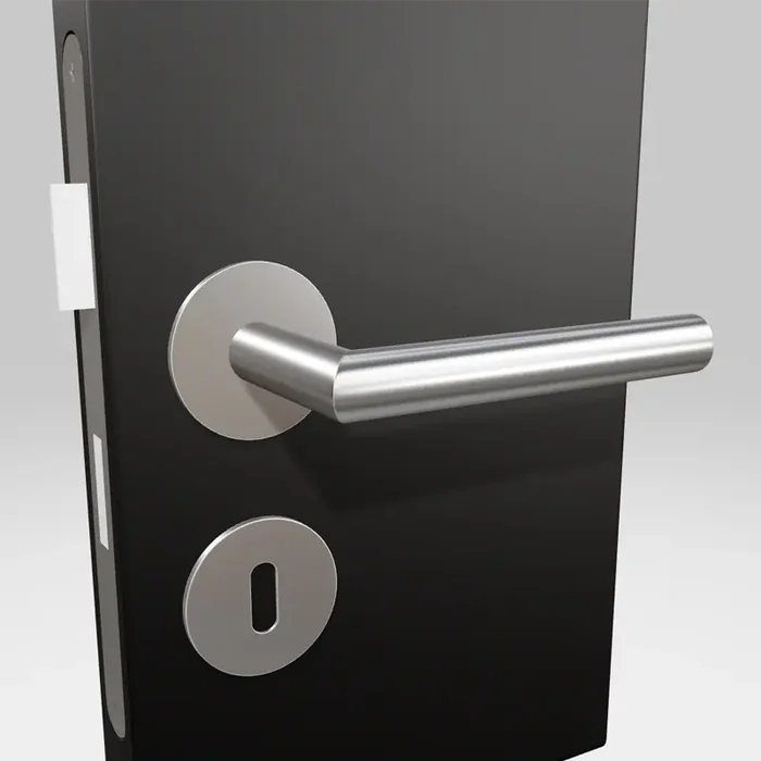 Griffwelt Türgriffgarnitur Piatto Ferrara Flat Round Edelstahl matt