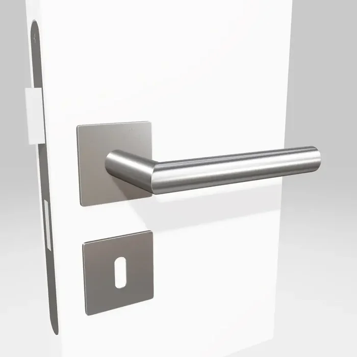 Griffwelt Türgriffgarnitur Piatto Ferrara Flat Square Edelstahl matt