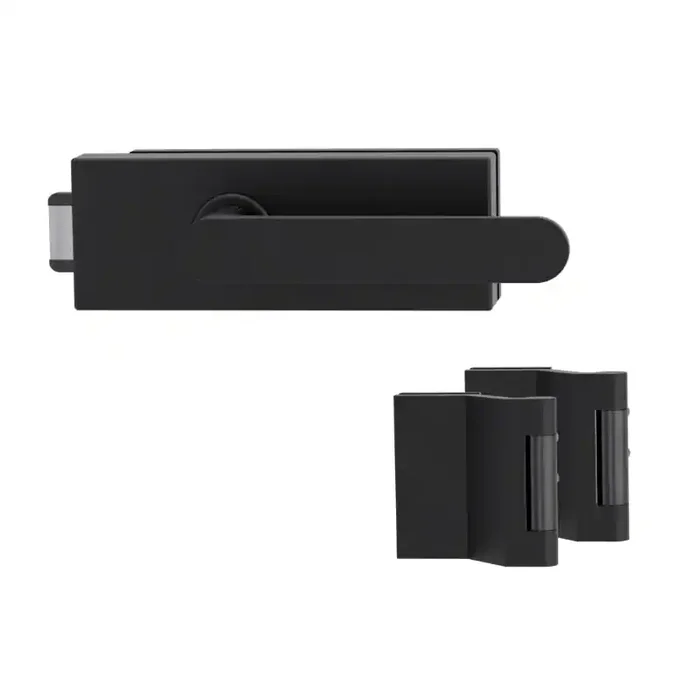 Griffwerk Glasdrehtürenbeschlagset Puristo S Avus Graphitschwarz