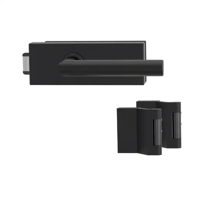 Griffwerk Glasdrehtürenbeschlagset Puristo S Lucia Graphitschwarz