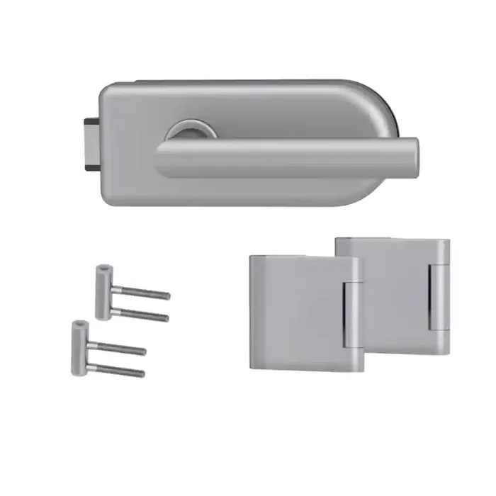 Griffwerk Glasdrehtürenbeschlagset SMILE 1.0 L-FORM Alu