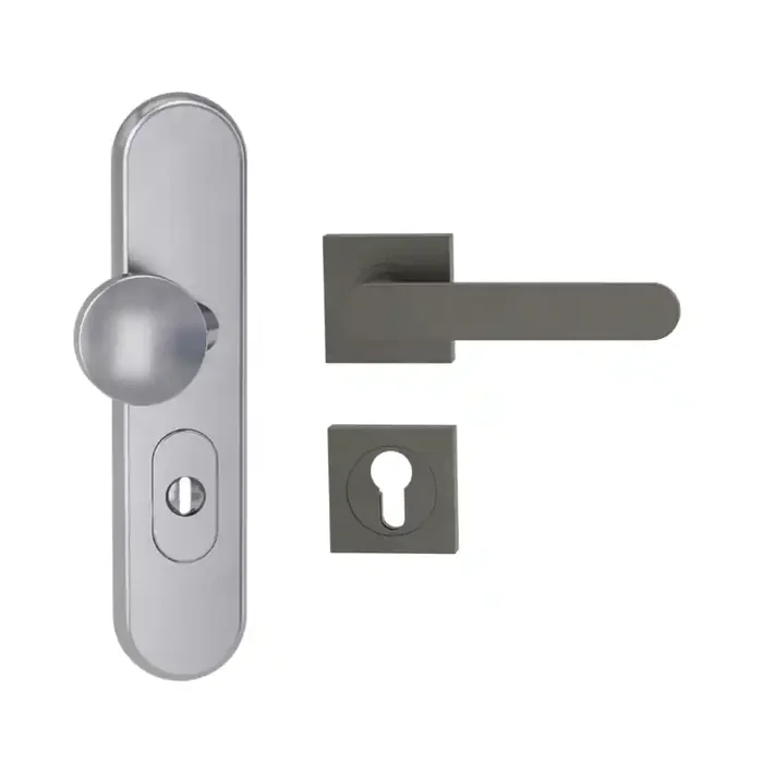 Griffwerk Kombi-Schutz-Garnitur TITANO_882 ES1 Avus Eckig Kaschmirgrau