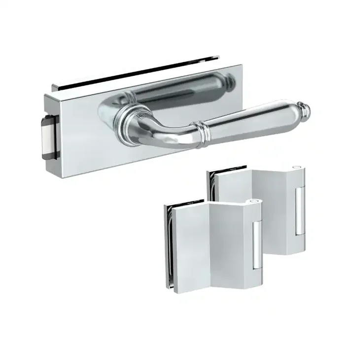 Griffwerk Puristo S Glasdrehtürbeschlag-Set mit Griffpaar Carola Chrom