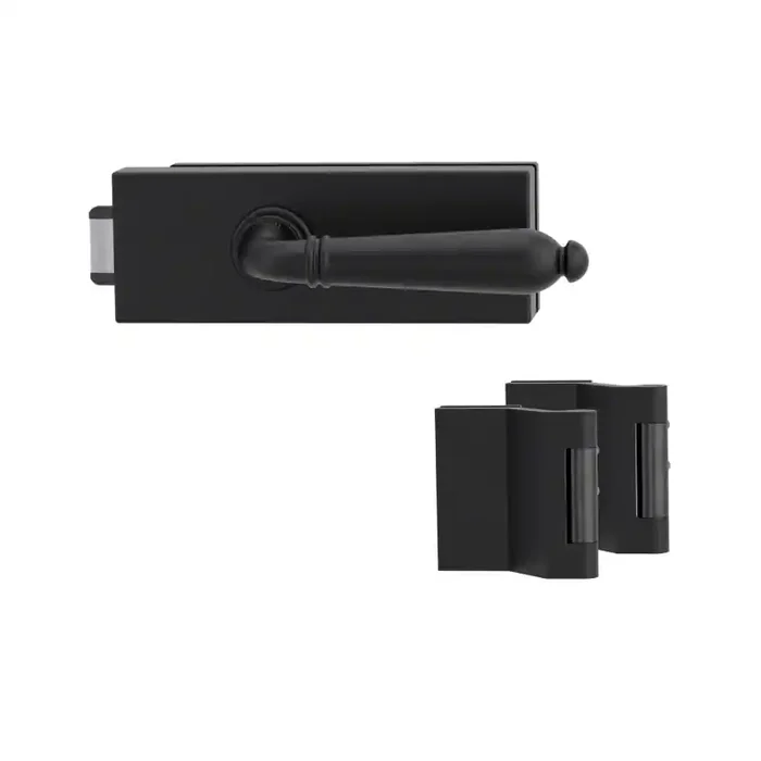 Griffwerk Puristo S Glasdrehtürbeschlag-Set mit Griffpaar Carola Graphitschwarz