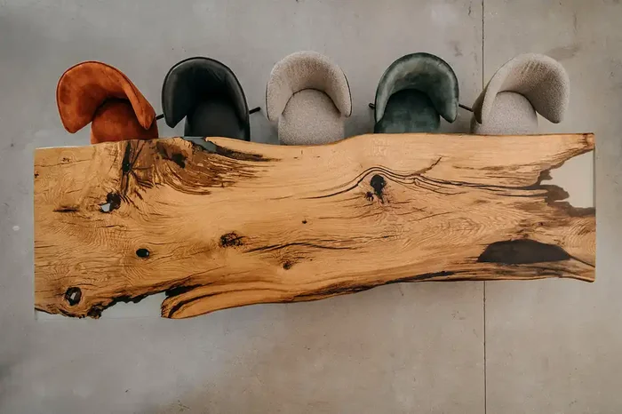 Große Baumscheibenplatte aus der Eiche 370 x 116 x 5cm