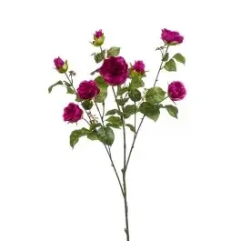 Große Kunstblume Rosen Zweig KHALED, violett, 110cm, Ø3-9cm