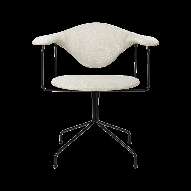 GUBI Masculo Bürostuhl Gepolstert mit Eero Special FR 106 mit Lampensockel in Schwarz Matt