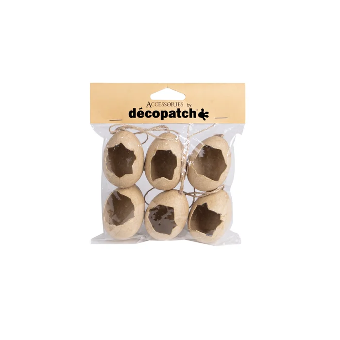 Hängende zerbrochene Eier Décopatch (x6) [Größe 4x7x20 cm]