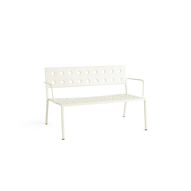 HAY Balkon Lounge Bank mit Armlehne Kreide Beige