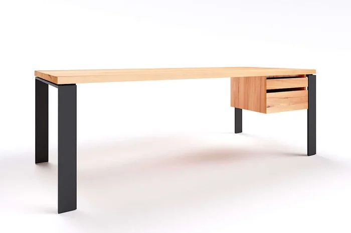 Holz Bürotisch Wildbuche nach Maß Karuk 10