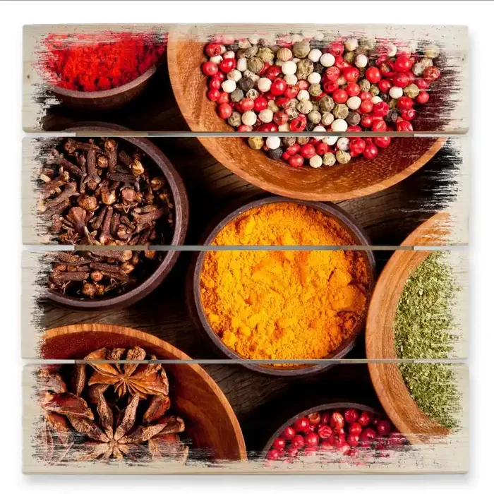 Holzbild Gewürze – 40×41,5 cm