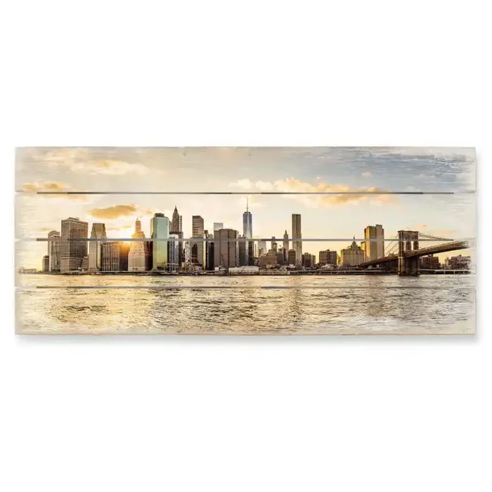 Holzbild Sundown in Manhattan – 40×41,5 cm