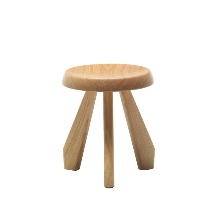 Holzhocker TABOURET MERIBEL, entworfen von Charlotte Perriand für Cassina – Natürliches Eichenholz