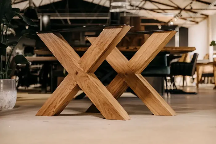 Holzkreuz Tischbeine Nelson Eiche massiv (2er Set)
