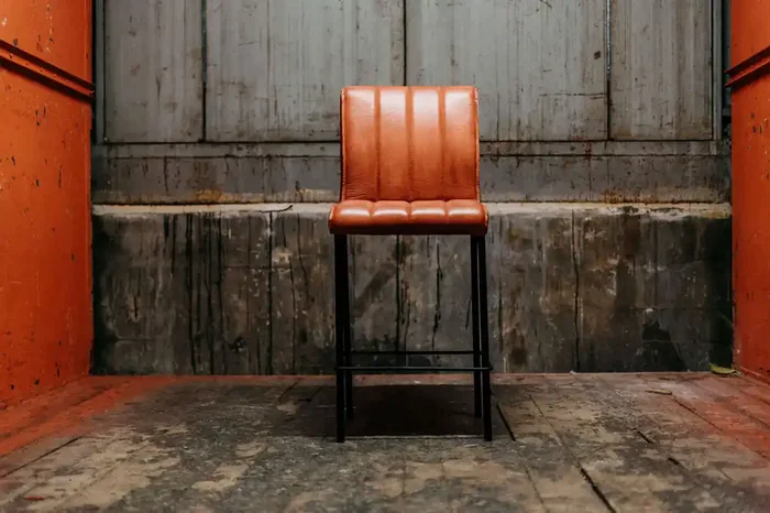 Industrieller Barhocker Leder Spencer