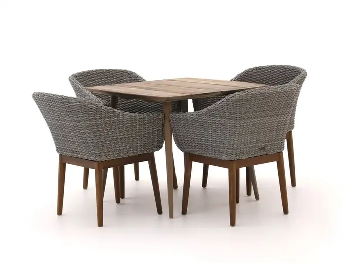 Intenso Bordano/ROUGH-K 90 cm Gartenmöbel-Set 5-teilig