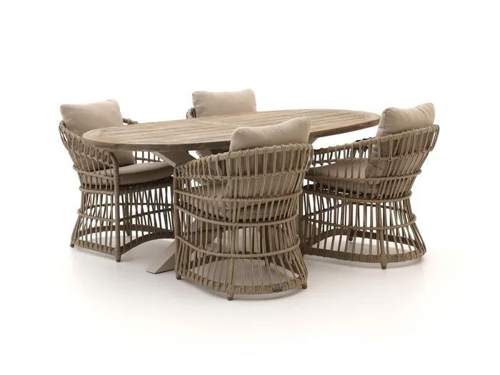 Intenso Cameri/ROUGH-Y Ellips 200 cm Gartenmöbel-Set 5-Teilig