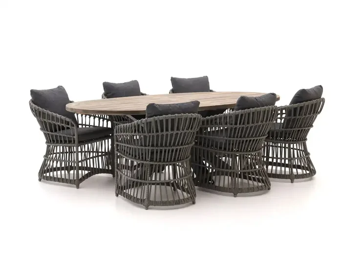 Intenso Cameri/ROUGH-Y Ellips 240 cm Gartenmöbel-Set 7-teilig