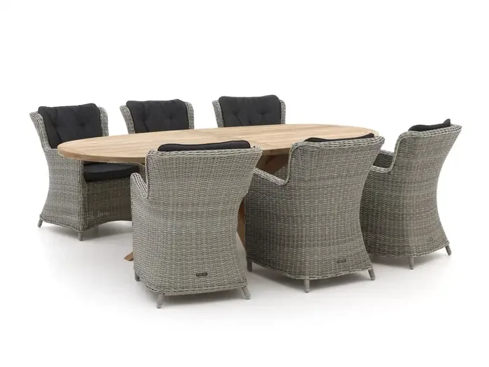 Intenso Milano/ROUGH-Y Ellips 240 cm Gartenmӧbel-Set 7-teilig