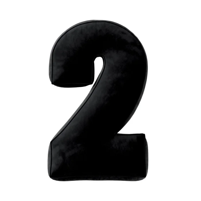 Kissen Zahl 2 aus Samt Yellow Tipi [Größe 10x25x40 cm]