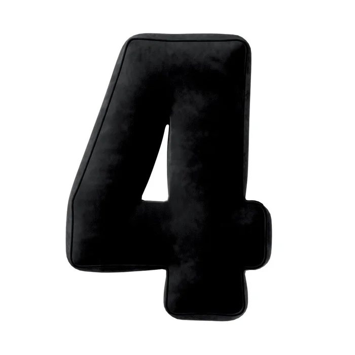 Kissen Zahl 4 aus Samt Yellow Tipi [Größe 10x28x40 cm]