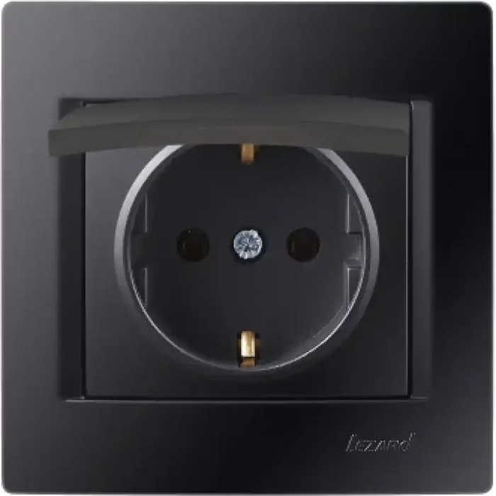 Klappdeckelsteckdose KARINA schwarz 250V/16A