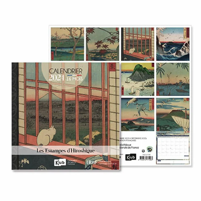 Klassischer Kalender mit Etui 16 Monate Kiub Bnf Les Estampes D’hiroshige