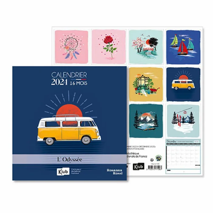 Klassischer Kalender mit Etui 16 Monate Kiub Odyssee