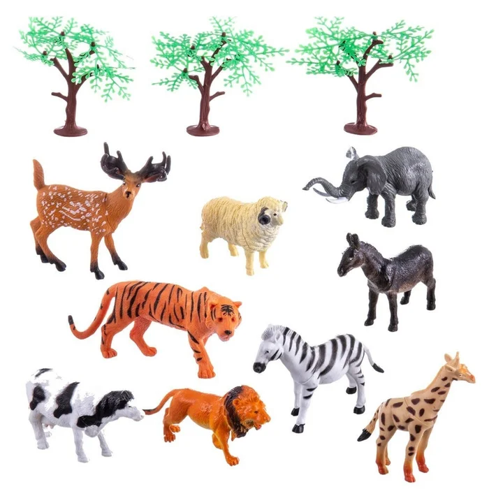 Koffer mit 10 Figuren Bauernhoftiere mit Zubehör Genérico [Größe 13x13x23 cm]