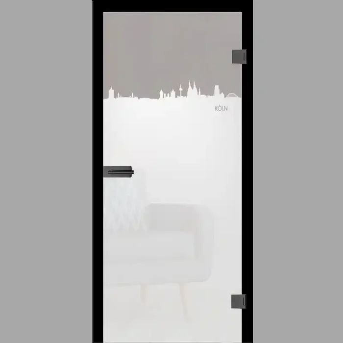 Köln Motiv klar Glastür – Ganzglastür / Komplettset mit Zarge von Erkelenz