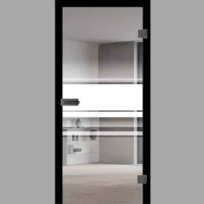 Korso Mattprint – Ganzglastüren / Glastüren mit Zarge Komplettset – Erkelenz