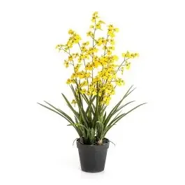 Kunstblume Oncidium Orchidee LAFILEA im Dekotopf, gelb, 100cm
