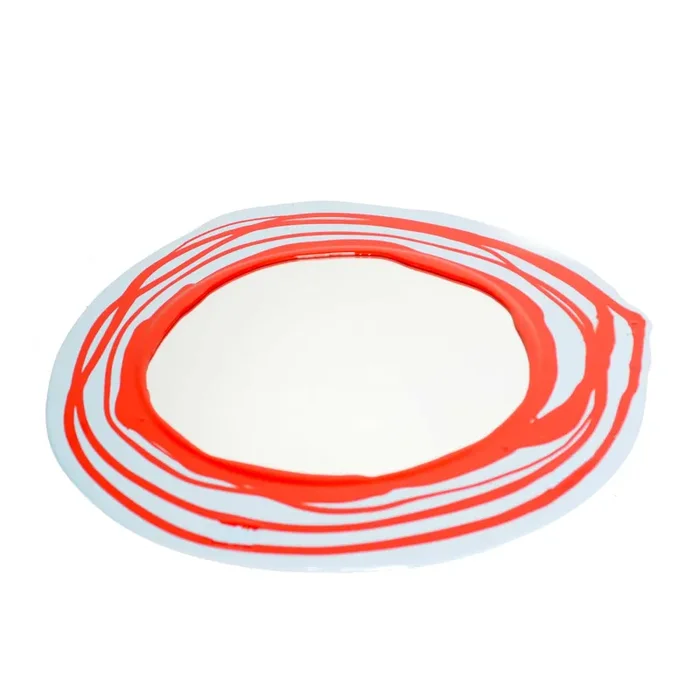 Kunstharzspiegel ROUND MIRROR – Rot . von Gaetano Pesce für Fish Design – M – Ø 35-40