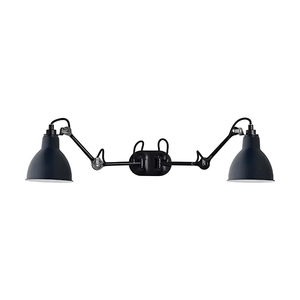 Lampe Gras N204 Wandleuchte Double Matt Schwarz & Matt Blau