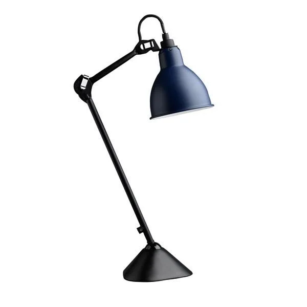 Lampe Gras N205 Tischleuchte Matt Schwarz & Matt Blau
