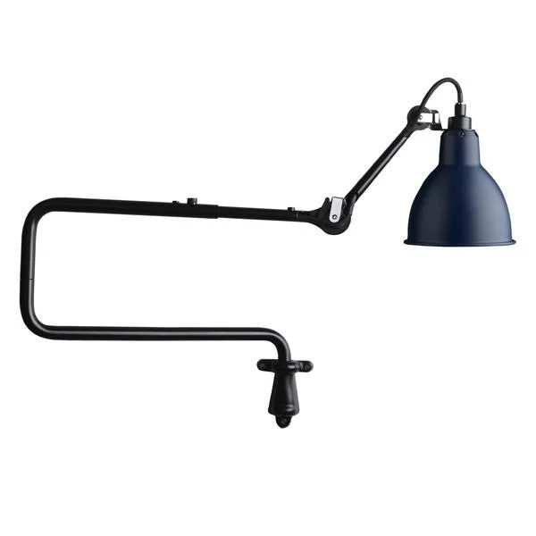 Lampe Gras N303 Wandleuchte Matt Schwarz & Blau