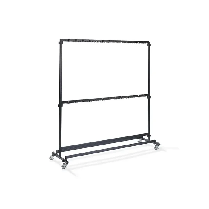 Large clothes rack with 104 hooks, made of hammered steel, mobile and dismantlable, expandable, 192x60x200cm