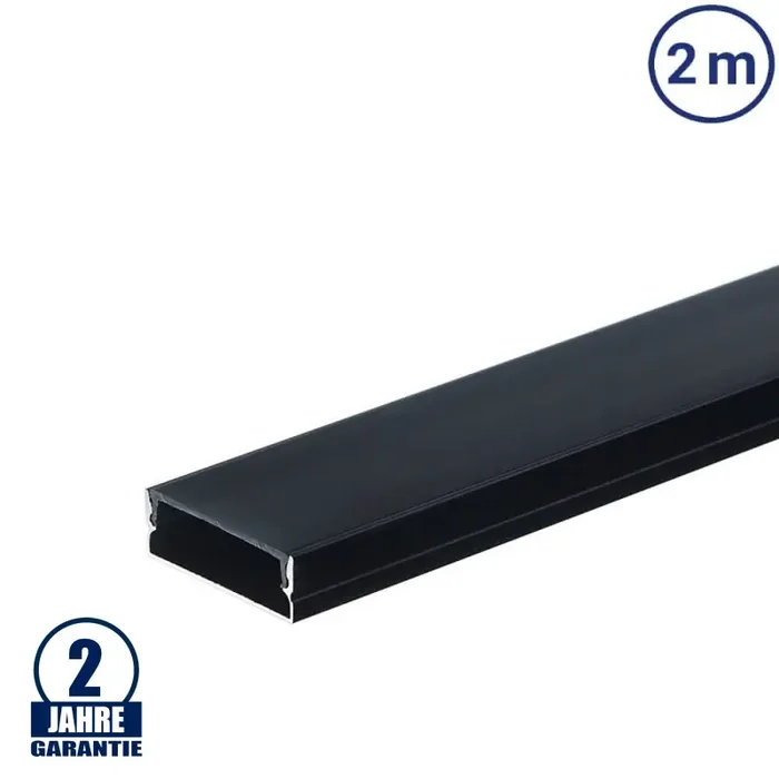 LED Profil 30x10mm Schwarz Aufbau 2m SET mit schwarzer Abdeckung