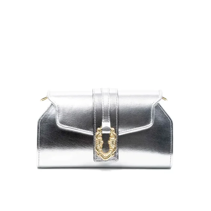 Lederclutch ELIZABETH von MARCO Atelier – Silber