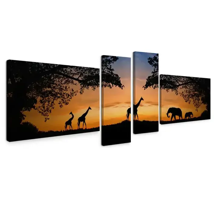 Leinwandbild African Sunset (4-teilig)
