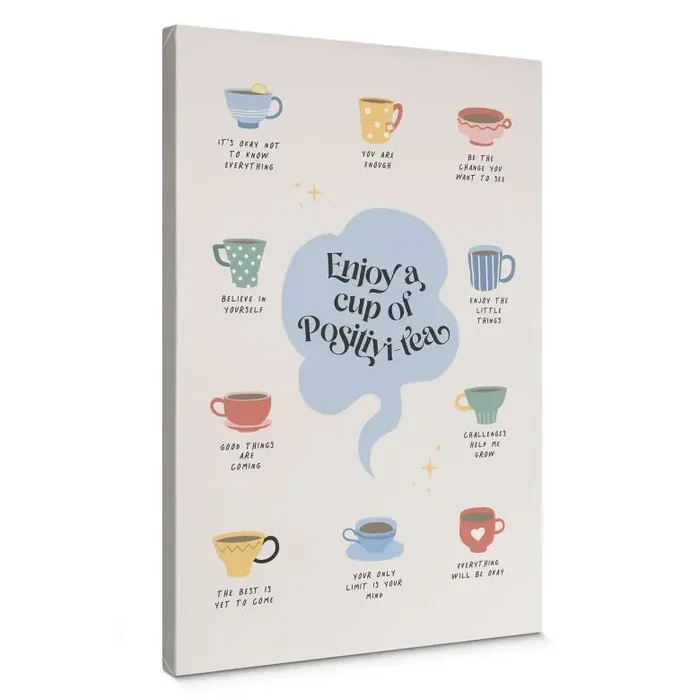 Leinwandbild Enjoy a cup of Positivi-Tea – KsanaKalpa