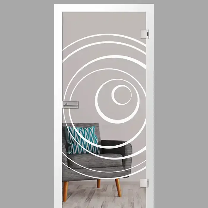 lira Motiv matt – Ganzglastüren / Glastüren mit Zarge Komplettset – Erkelenz