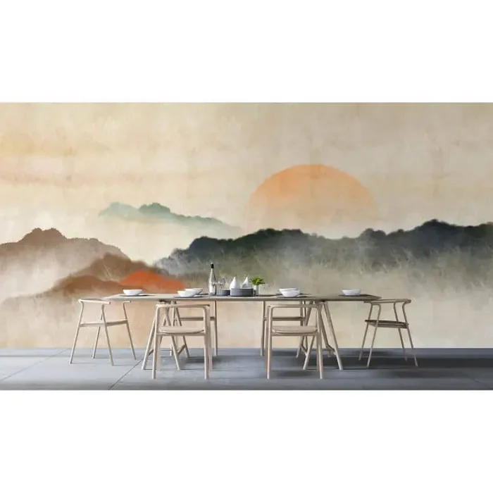 Livingwalls Fototapete Walls by Patel 3 Akaishi 3 beige, braun, gelb, blau, grün