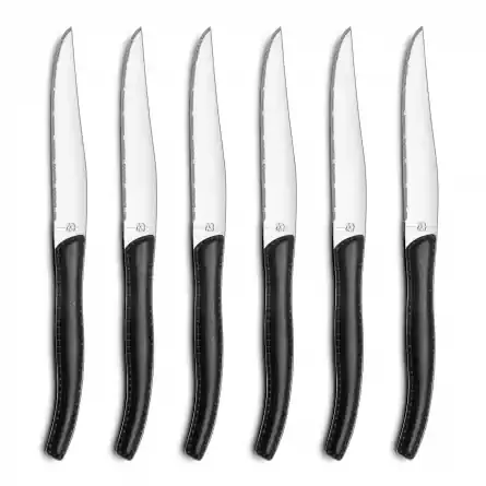Lou Laguiole Messerset & Block Schwarz, 6-pack