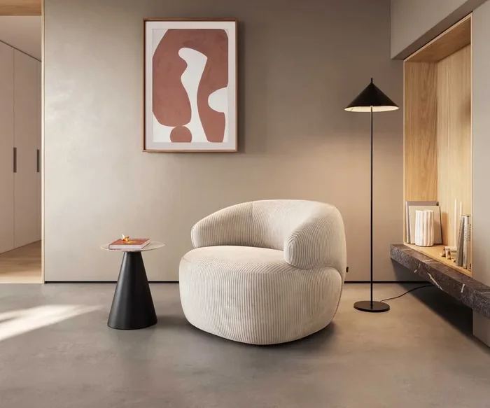 Loungesessel Nova 88×88 cm Cord Beige